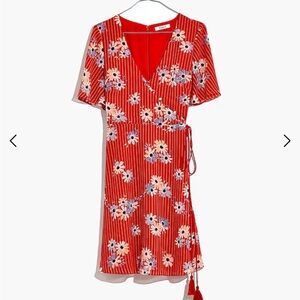 Madewell Button-Wrap Dress in Daisy Society size 4